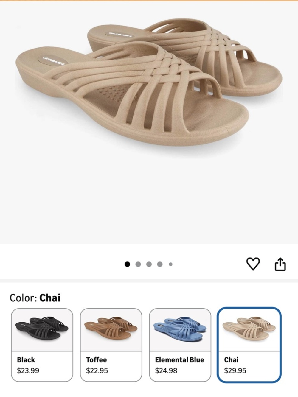 Okabashi Women's Chai / Tan Woven Slide Sandals - Picture 9 of 9